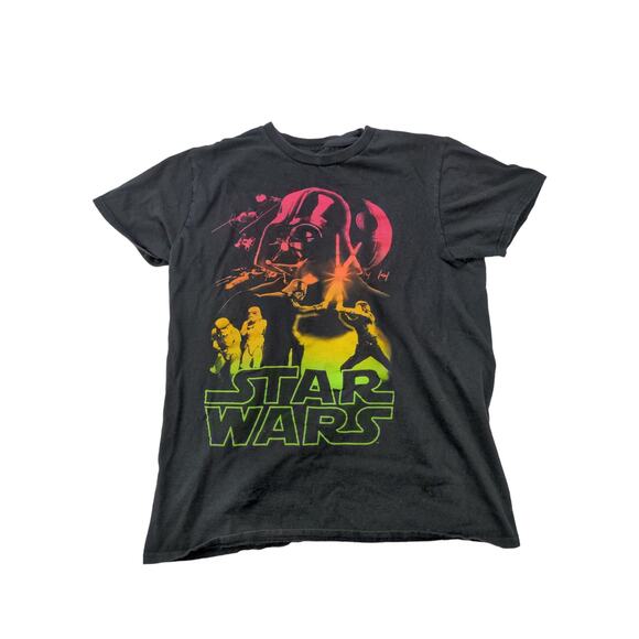 V Fifth Sun Boy's Star Wars T Shirt SZ M Black Graphic Colorful Darth Vader - Picture 1 of 10